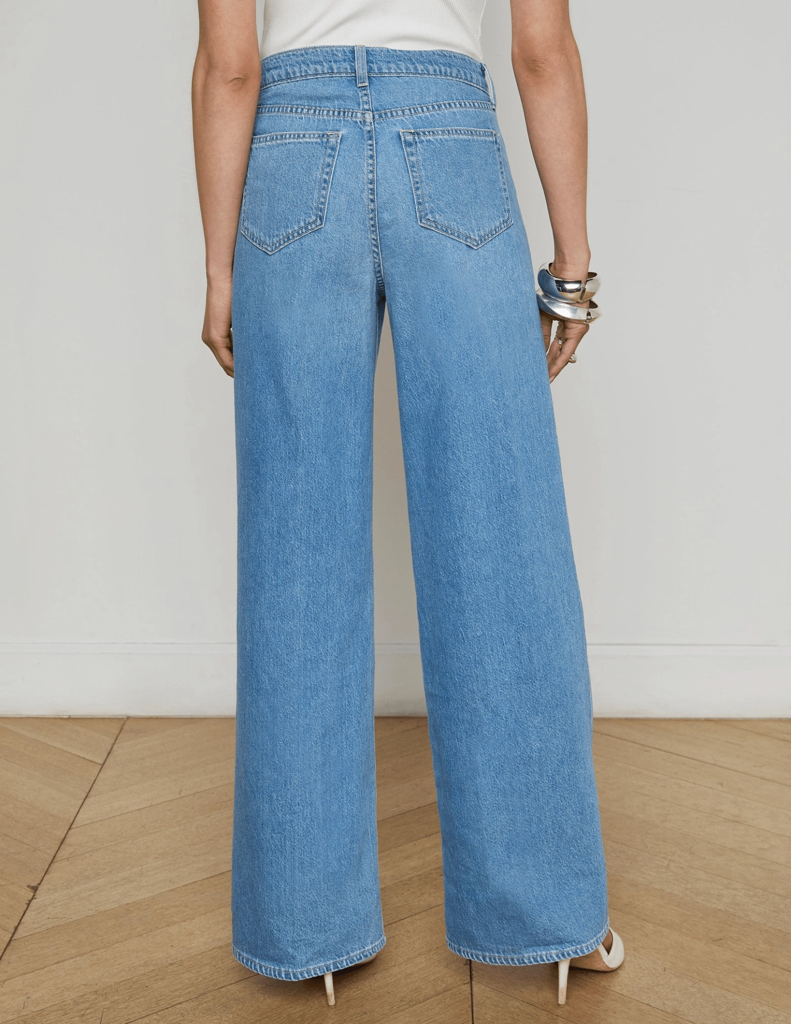 L'AGENCE Alicent High Rise Wide Leg Crop Jeans in Caster-SALE Minimal Shrinkage Fabric