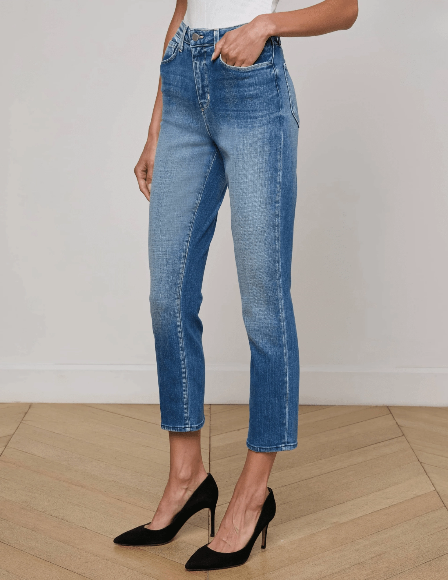 Smooth Minimalist L'AGENCE Celestia Ultra High Rise Slim Jeans in Hayward
