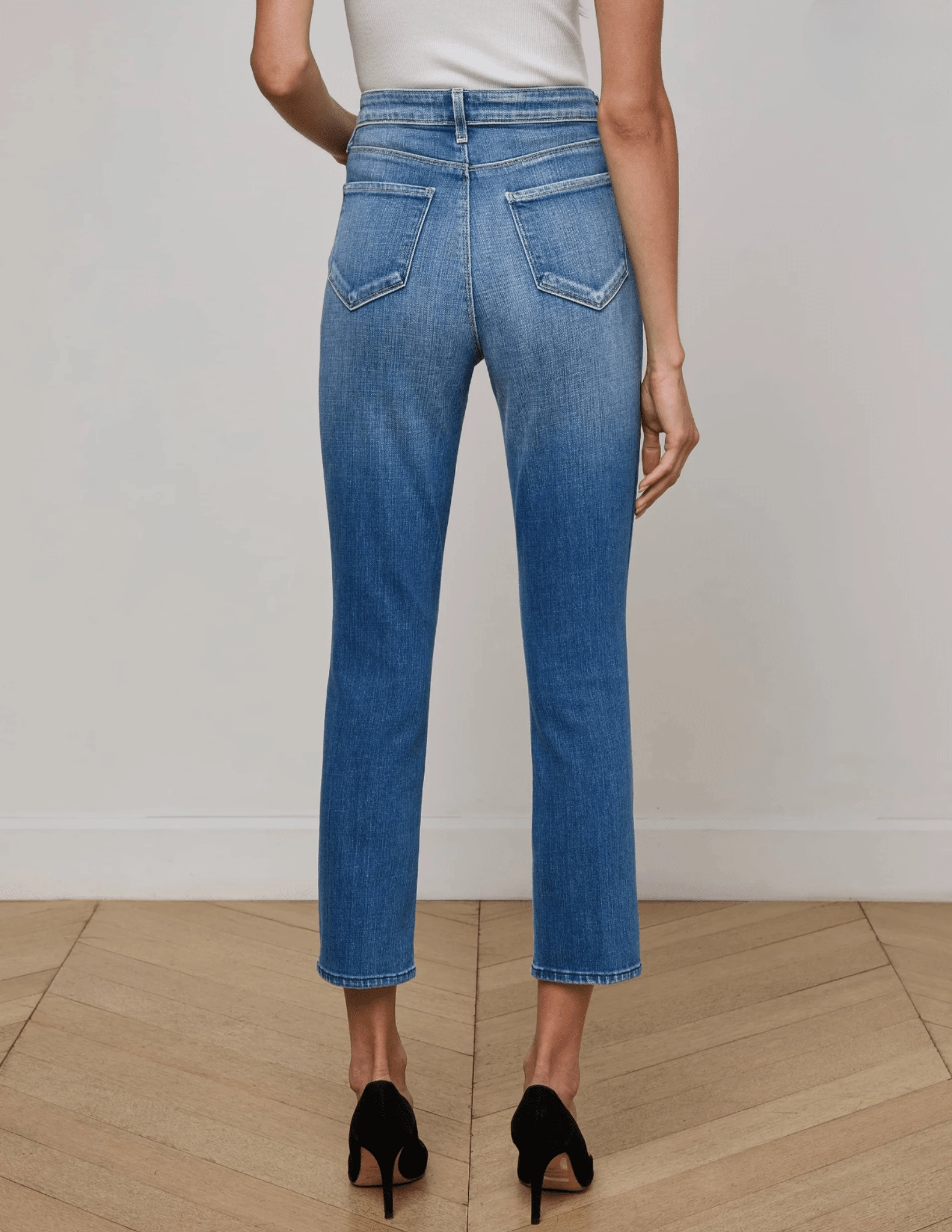 L'AGENCE Celestia Ultra High Rise Slim Jeans in Hayward Lockstitch Construction