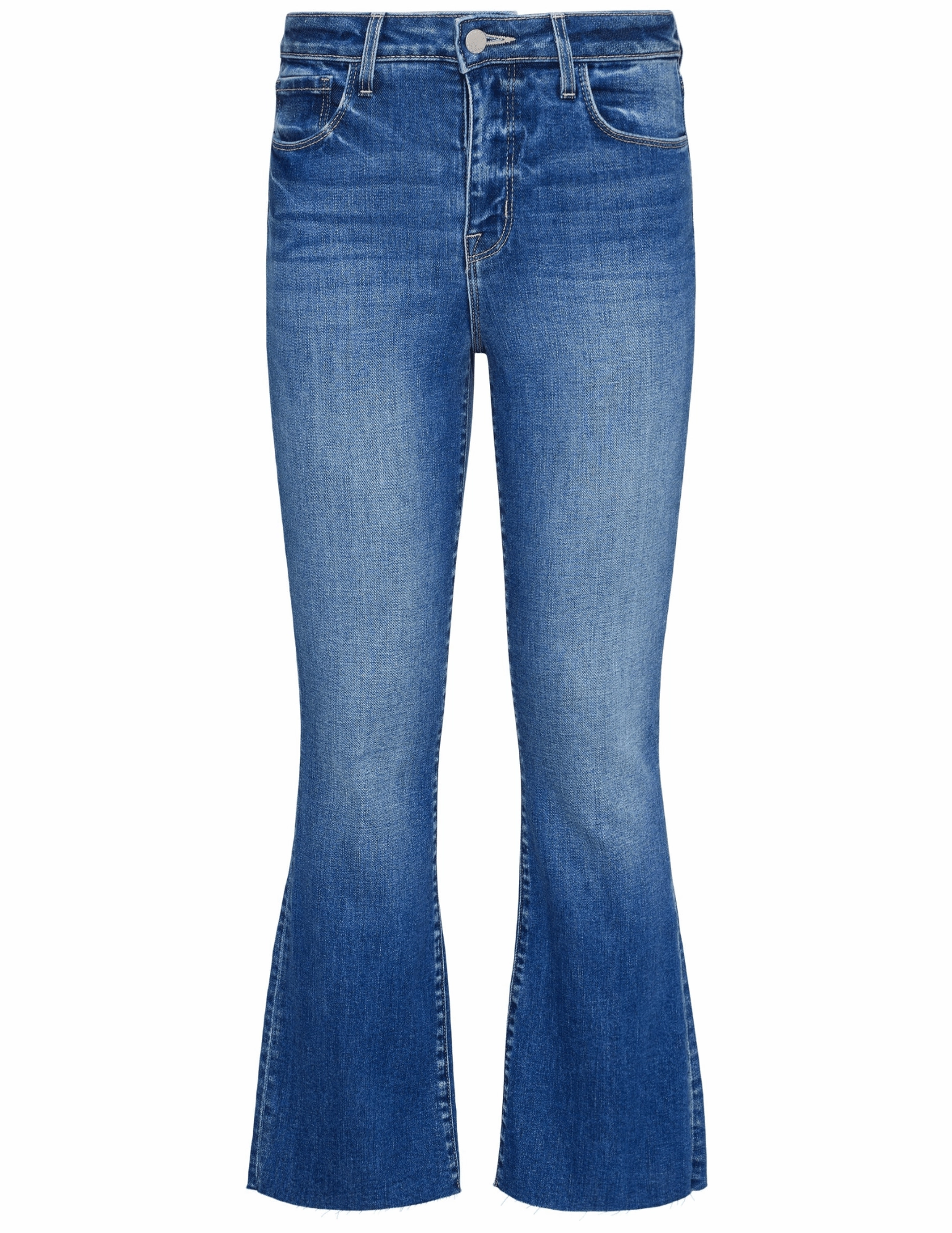 L'AGENCE Kendra High Rise Crop Flare Jeans in Cambridge Reliable Choice Neutral Daily Wear Adult Fashion