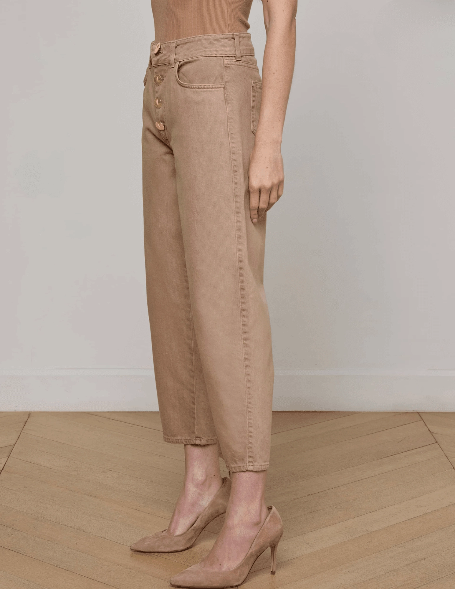 Soft Aesthetic Picnic Style Creative Look Minimalist Style L??AGENCE Liora High Rise Cropped Jeans in Dark Cappuccino