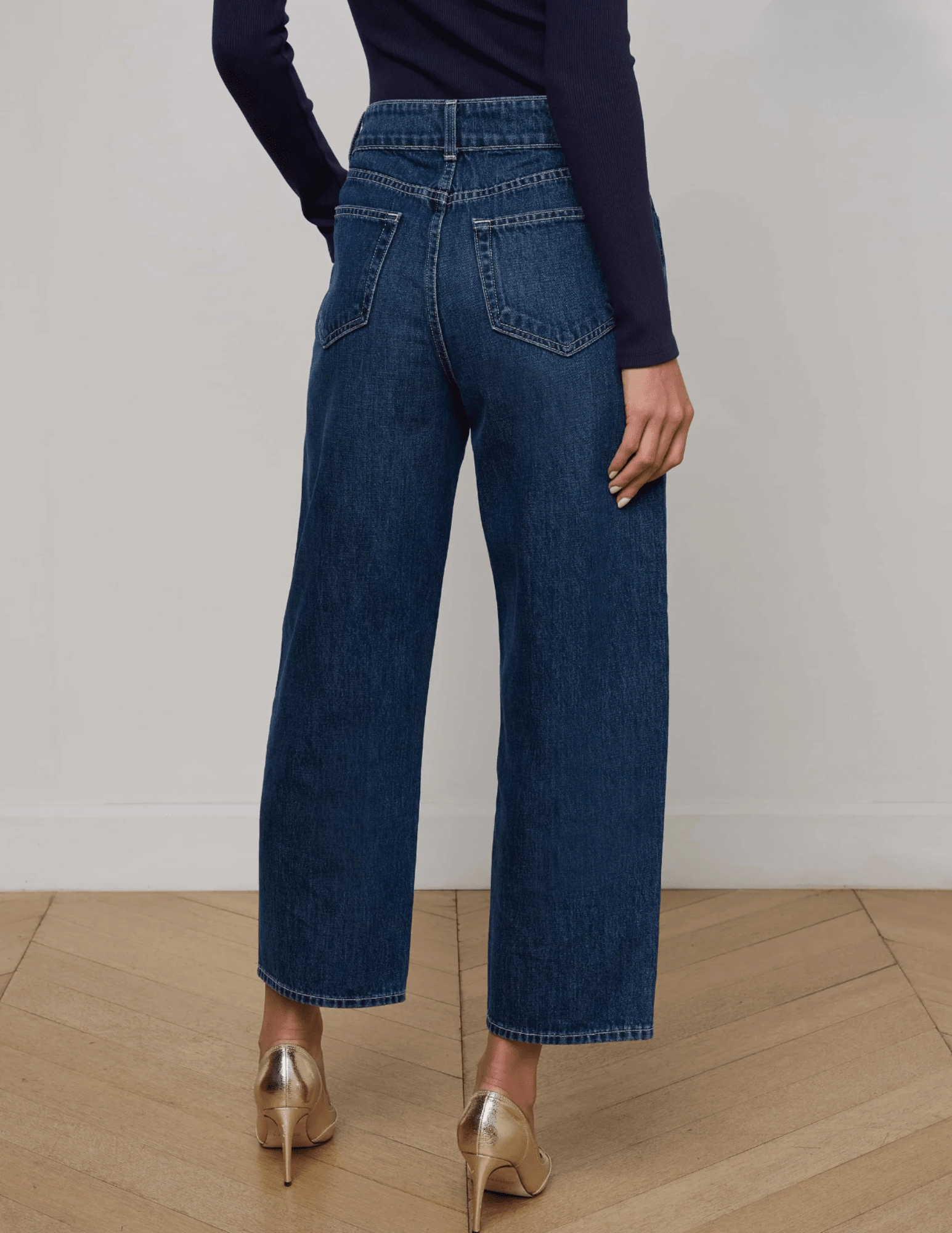 High Waist L??AGENCE Liora High Rise Cropped Jeans in Rampart