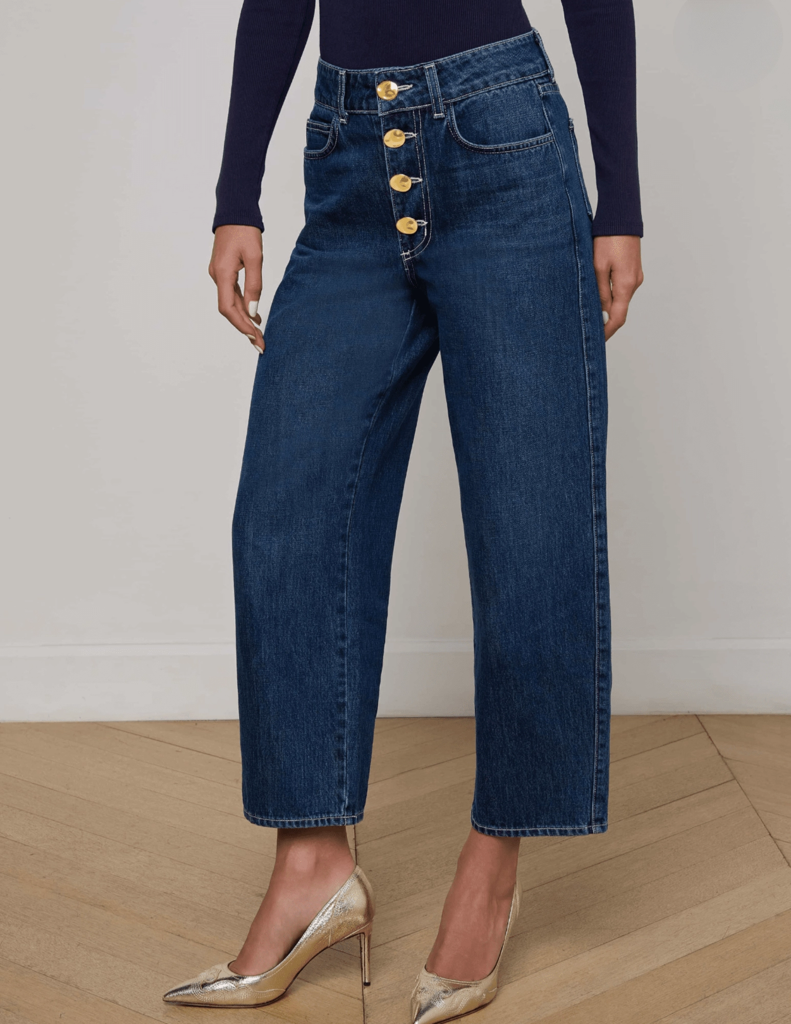 Layered Look Modern Couple Look L??AGENCE Liora High Rise Cropped Jeans in Rampart