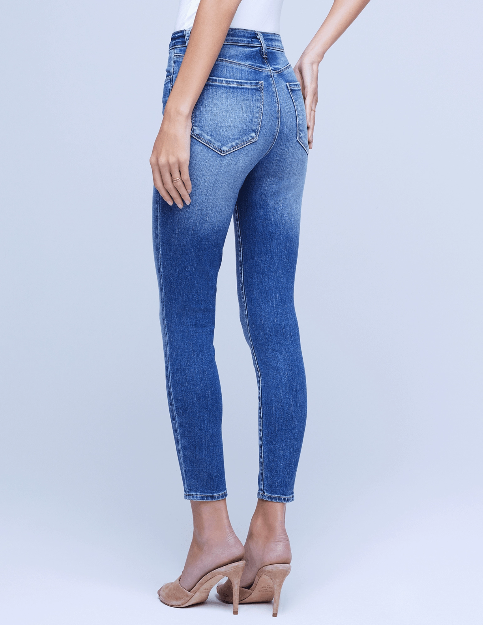 L'AGENCE Margot High Rise Skinny Jeans In Cambridge Home Comfort Party Look Modern Minimalist