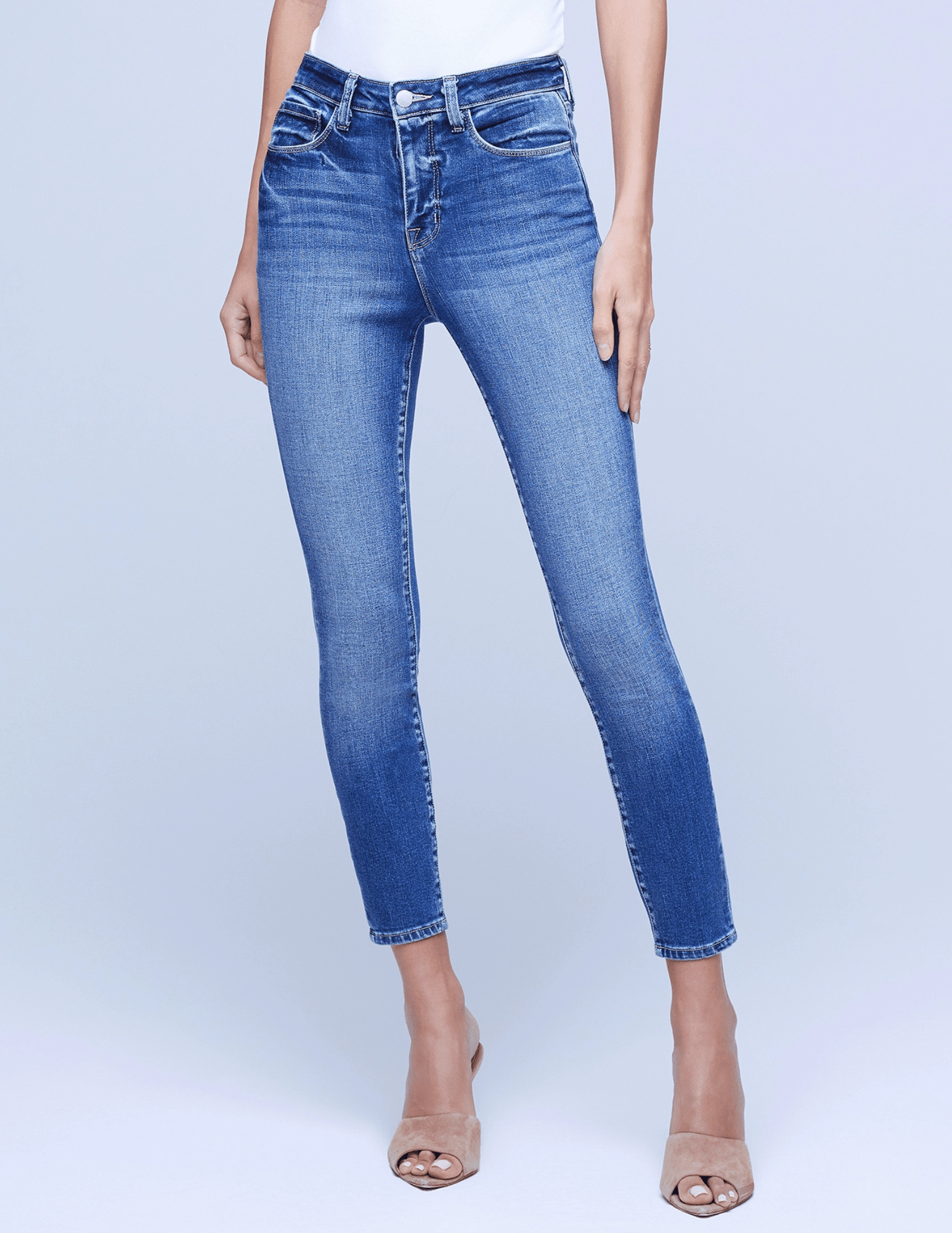 Softened Seams Sleek Look L'AGENCE Margot High Rise Skinny Jeans In Cambridge