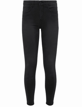 Reliable Outfit Smooth Road Trip L'AGENCE Marguerite High Rise Skinny Jeans in Dark Graphite