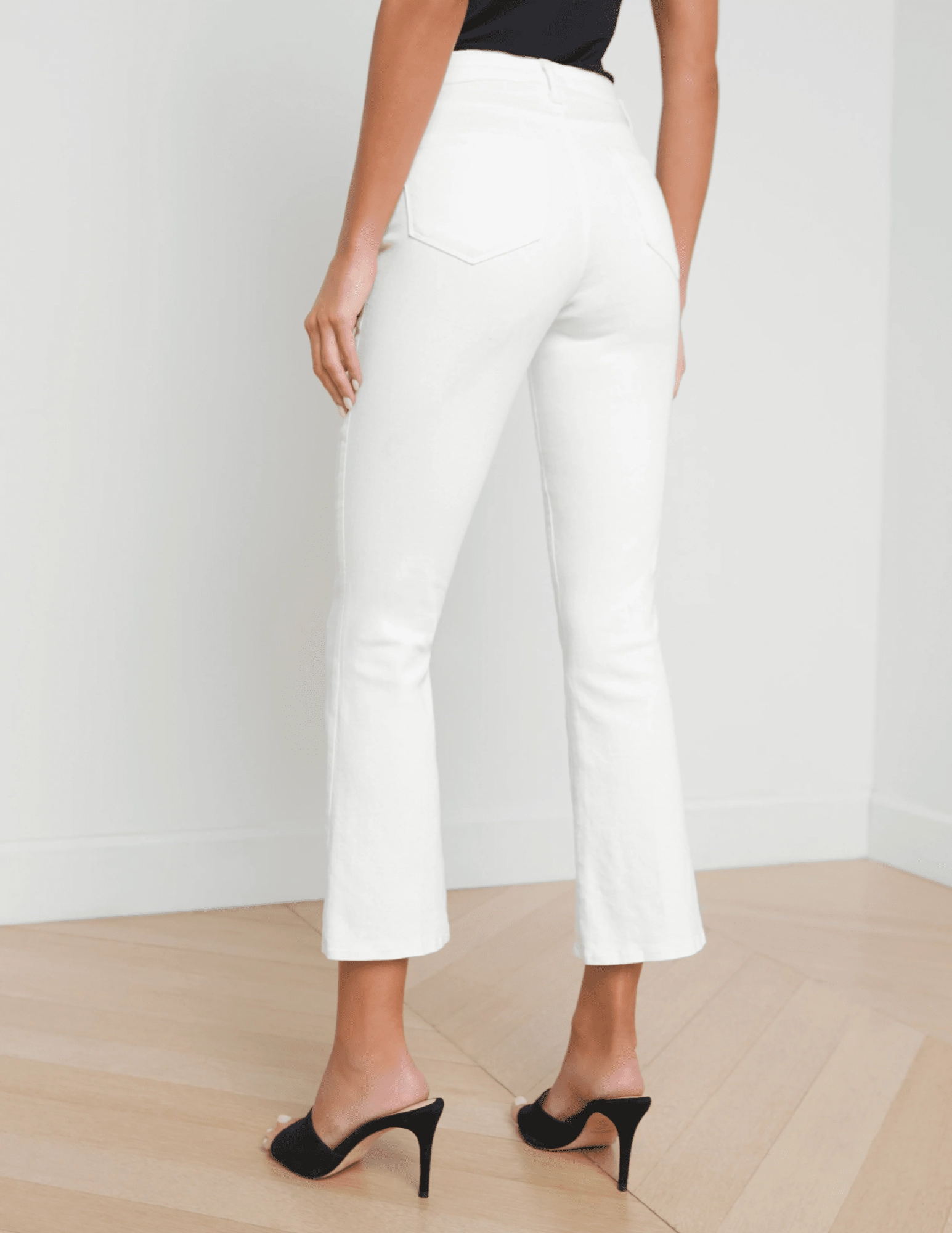 Neutral Autumn Days L??AGENCE Mira Cropped Micro Boot Jeans In Blanc