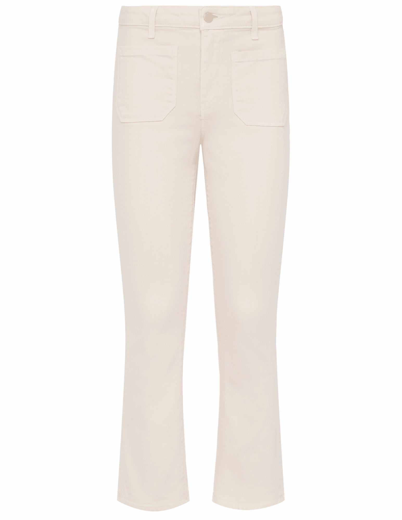 L'AGENCE Noya Cropped Slim Flare Jeans in French Vanilla Shape Retention Street Basics