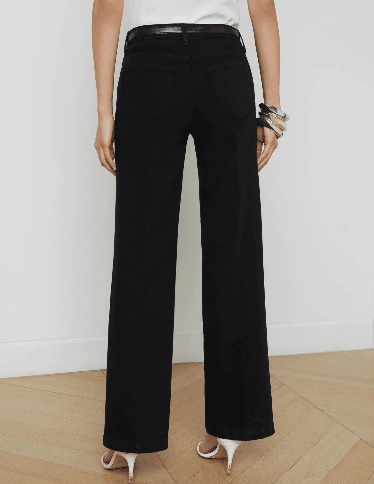 L??AGENCE Scottie High Rise Wide Leg Jeans in Black Fit Anytime High Rise