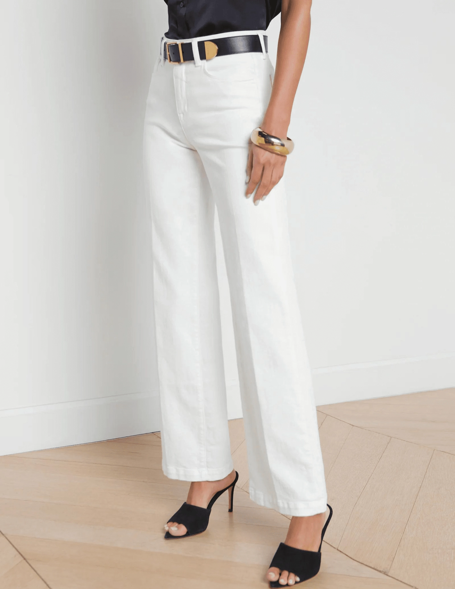 L??AGENCE Scottie High Rise Wide Leg Jeans In Blanc Casual Cool Everyday Outdoor Enthusiast Vibrant