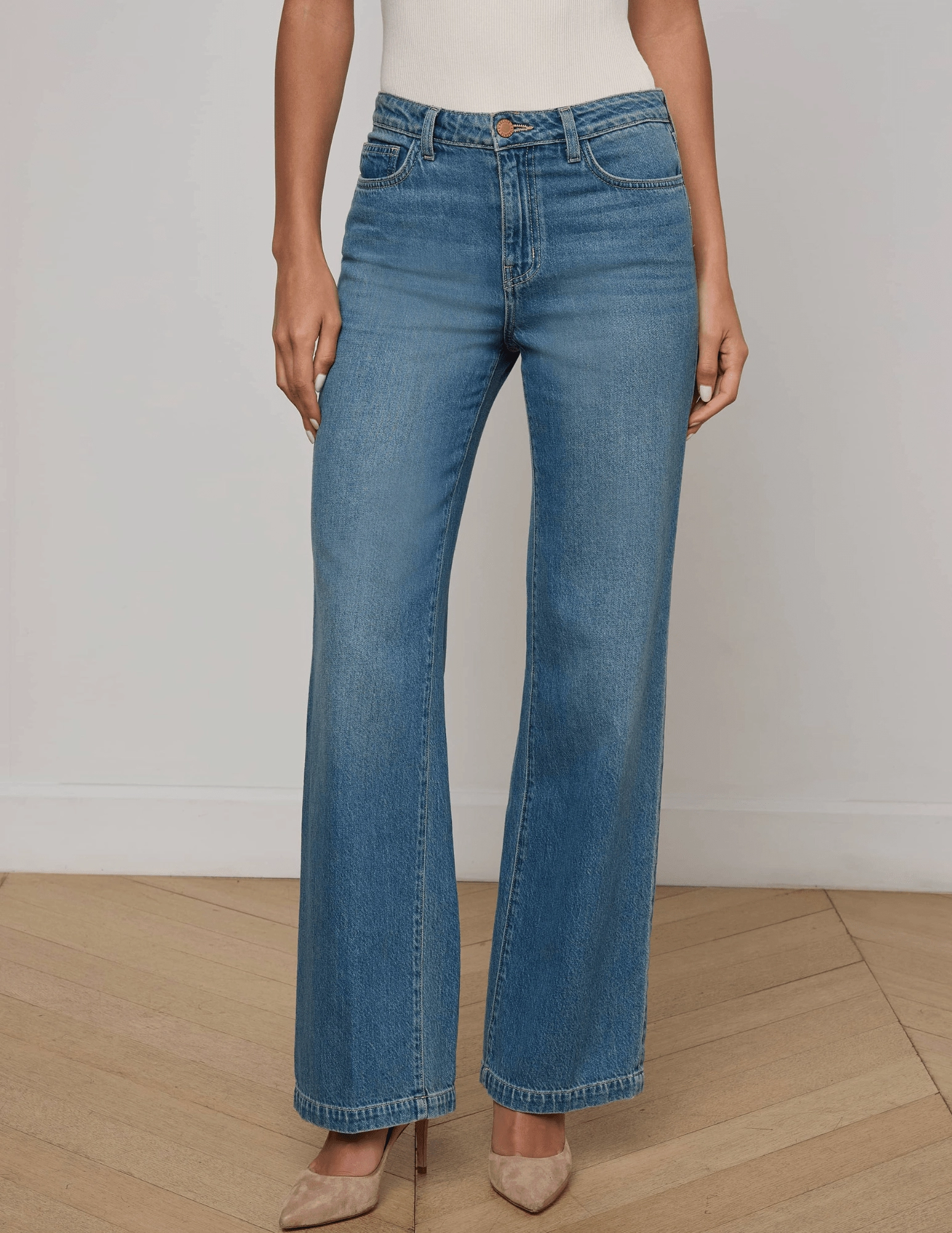 L??AGENCE Scottie High Rise Wide Leg Jeans in Fargo school outfit