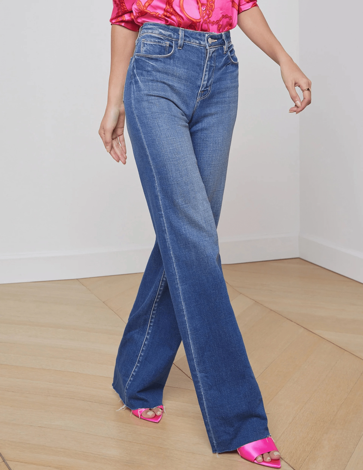 L'AGENCE Scottie High Rise Wide Leg Jeans in Hasting Essential Comfort