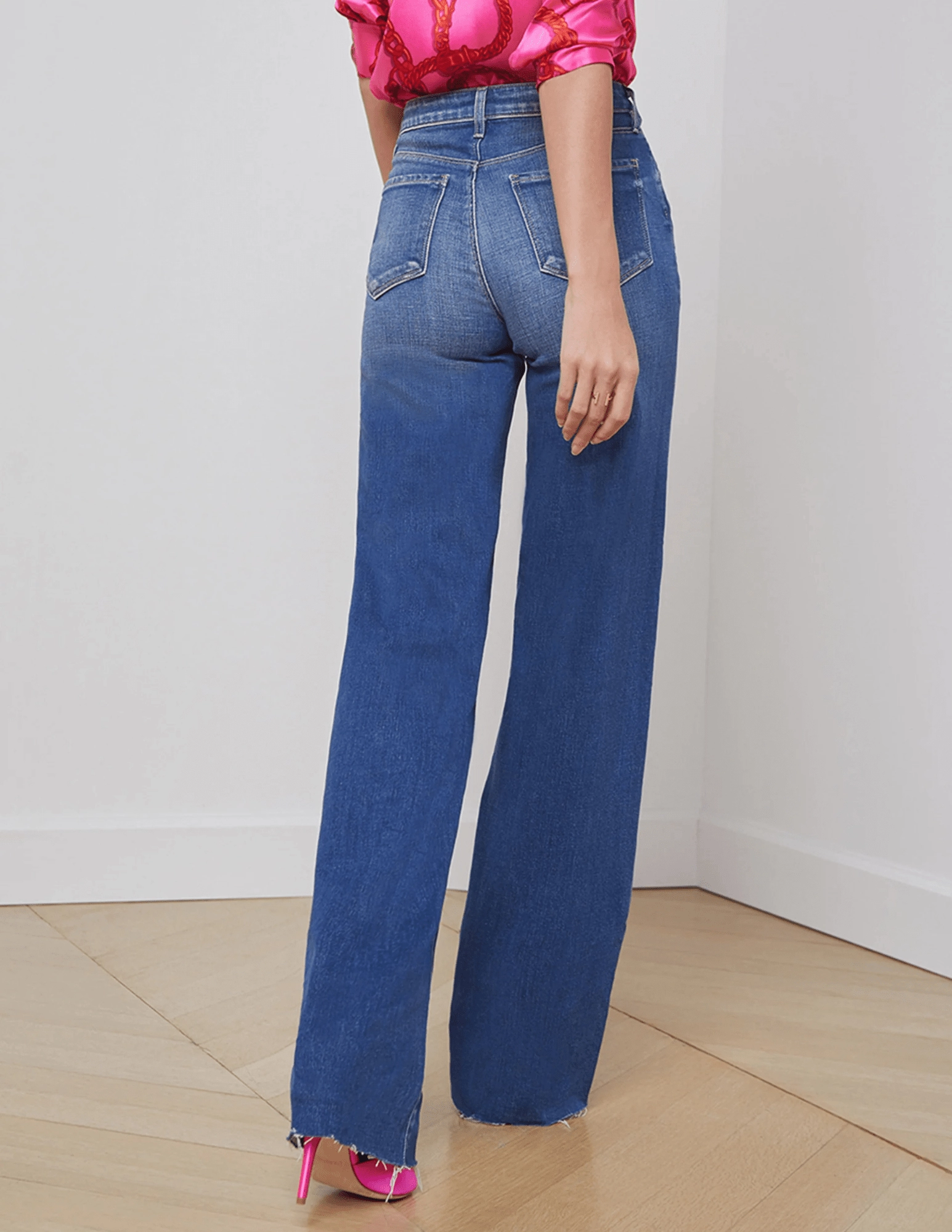 Rainy Day Vintage Lover Timeless Appeal L'AGENCE Scottie High Rise Wide Leg Jeans in Hasting