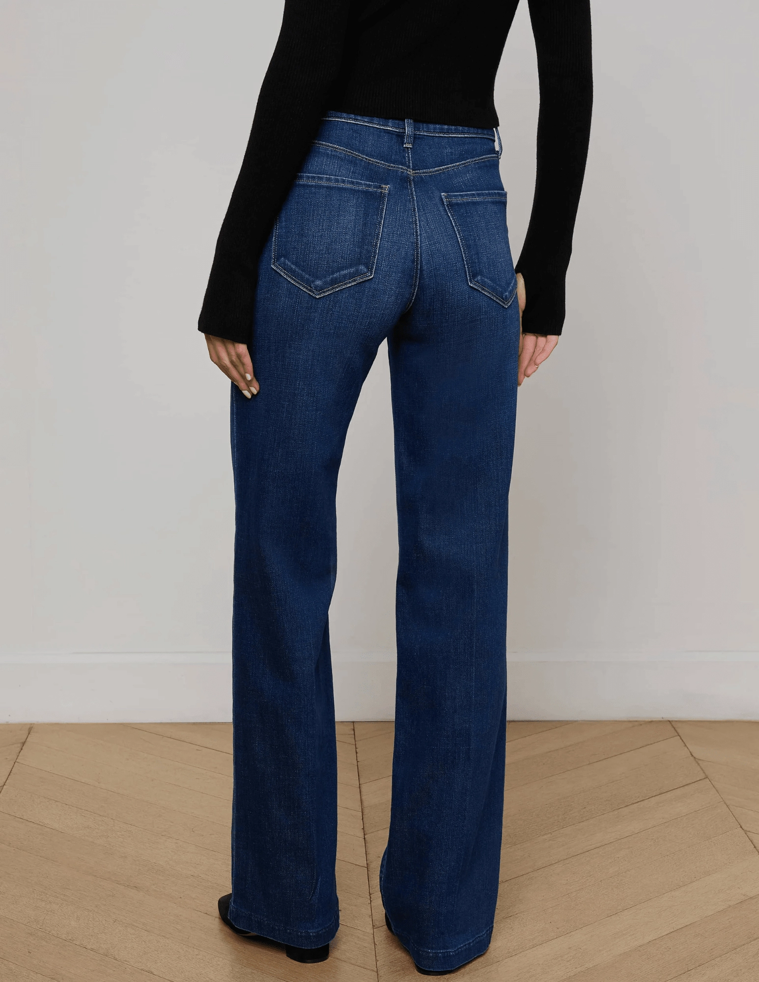 Flex Knit Waist Panel L??AGENCE Scottie High Rise Wide Leg Jeans in Marvista