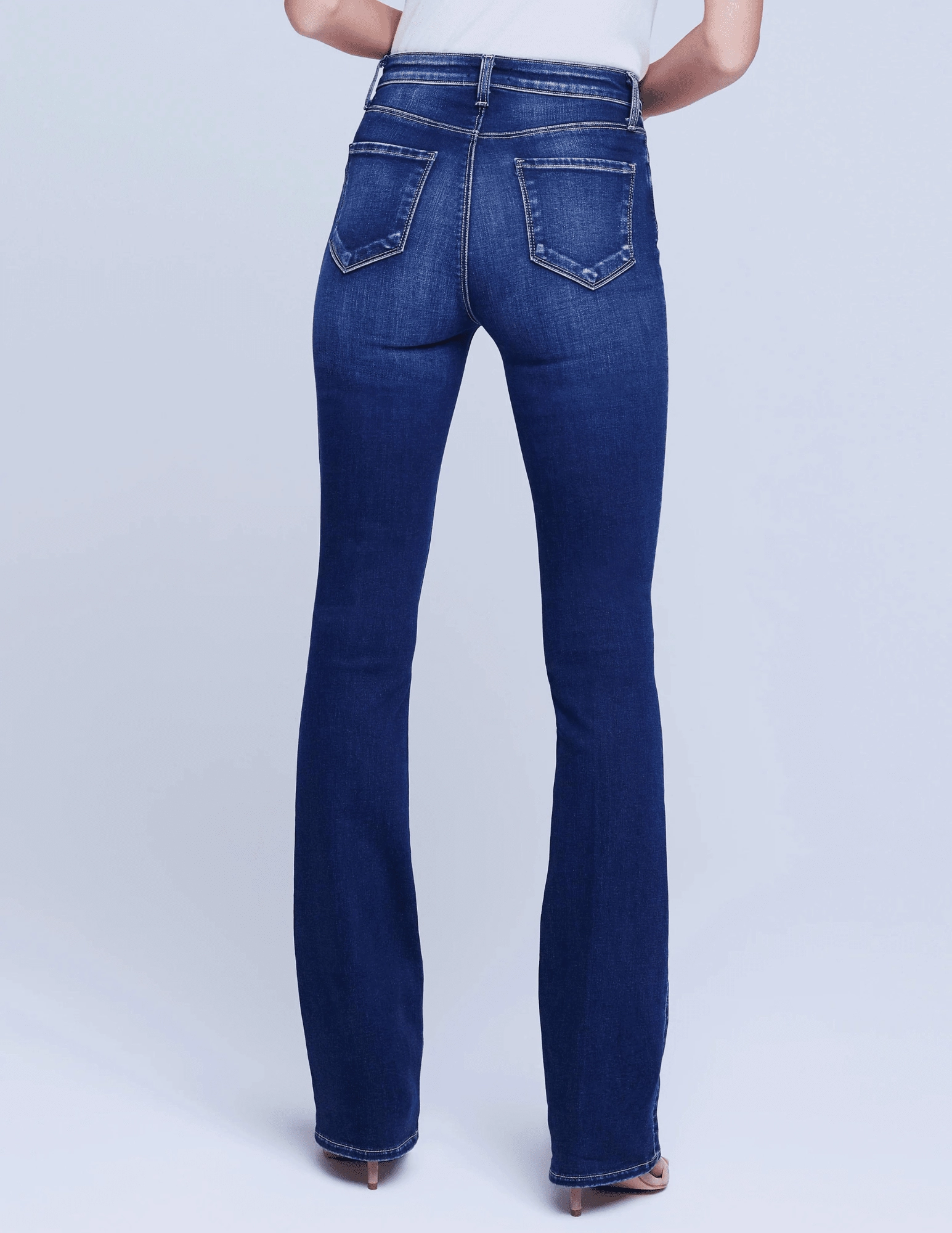L'AGENCE Selma High Rise Baby Boot-Cut Jeans In Columbia Contemporary Style Textured Vibrant