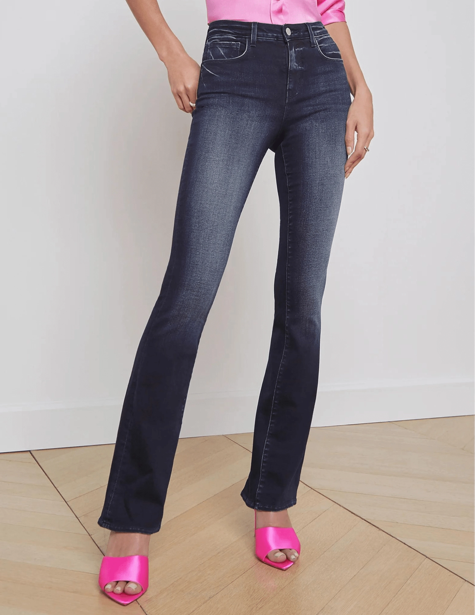 Leisure Ready Trend Setter Trendy Premium L??AGENCE Selma High Rise Baby Boot-Cut Jeans In Nightingale