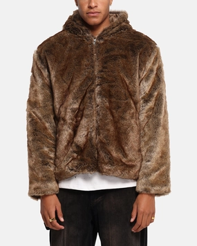 XXIII Into The Wild Fur Jacket Brown Relaxed Layers Taped Seam Technology