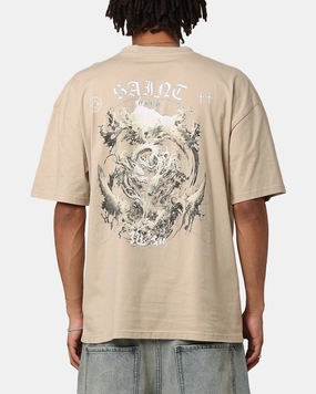 SeamFree Knitting BondedHemline Saint Morta Year Of The Dragon Drop T-Shirt Stone