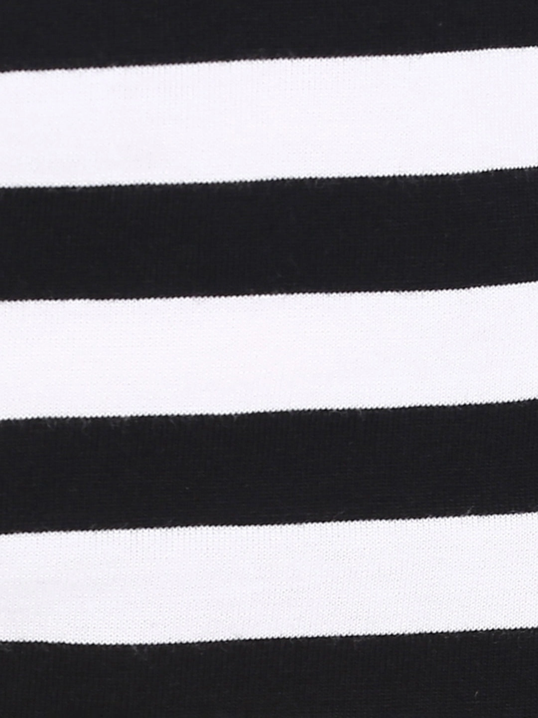 TaglessCollars Women's Black and White Boat Neck Half Sleeves Solid Striped Top