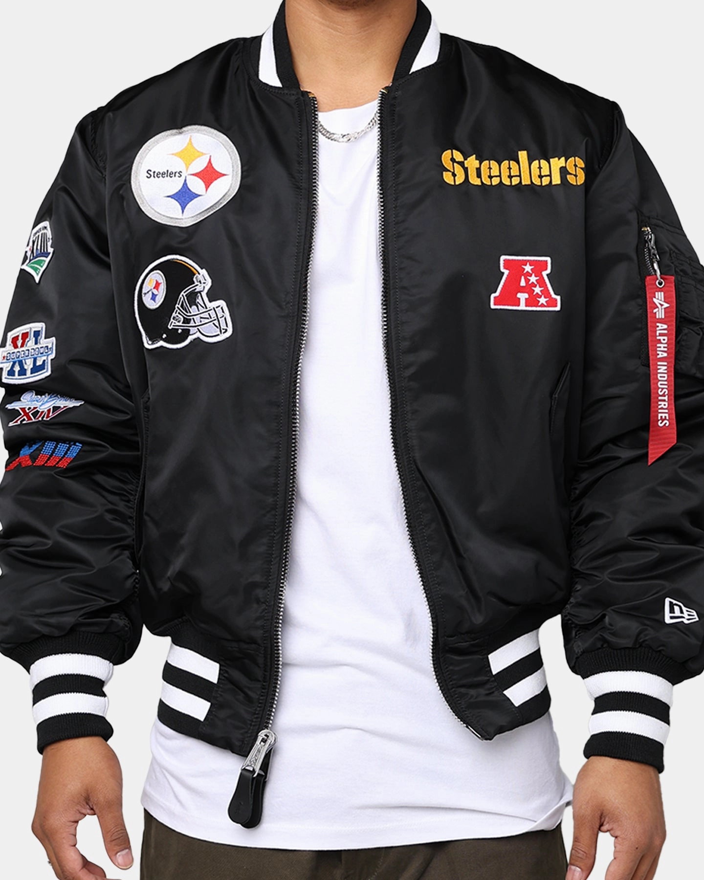 ModularLayering New Era X Alpha Series X NFL Pittsburgh Steelers MA-1 Bomber Jacket Black
