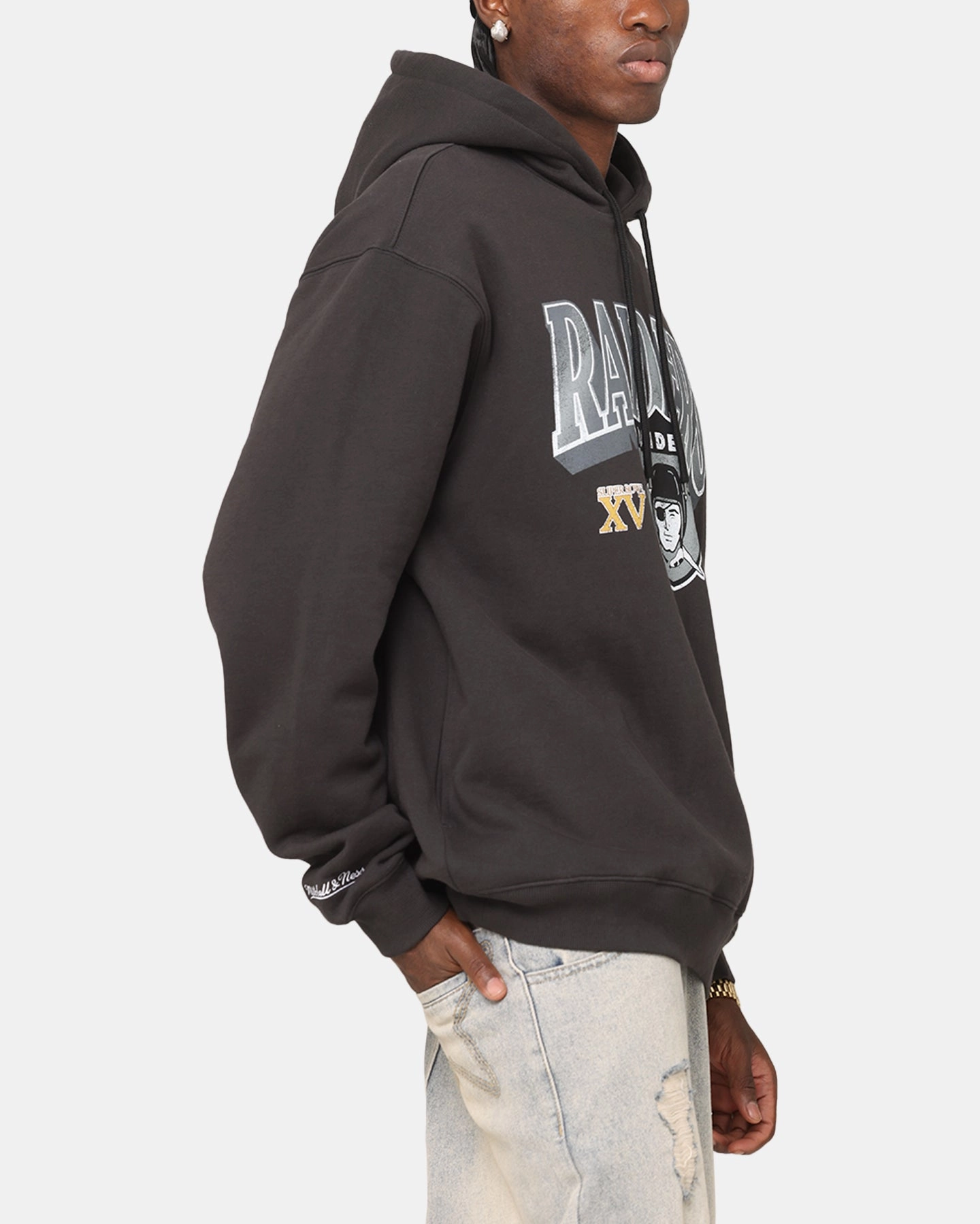 ThermalLining PolyesterBlend Mitchell & Ness Las Vegas Raiders Arch Hoodie Faded Black