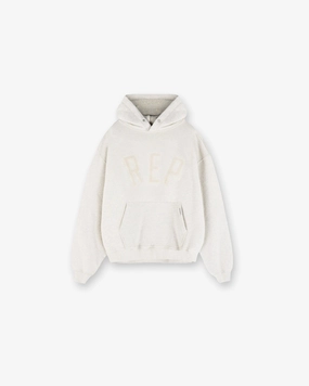 Rep Applique Hoodie - Cream Marl Ultra Soft Handfeel Yacht club style