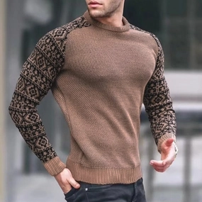 West Louis? Slim Style Pattern Knit Sweater Multi purpose design