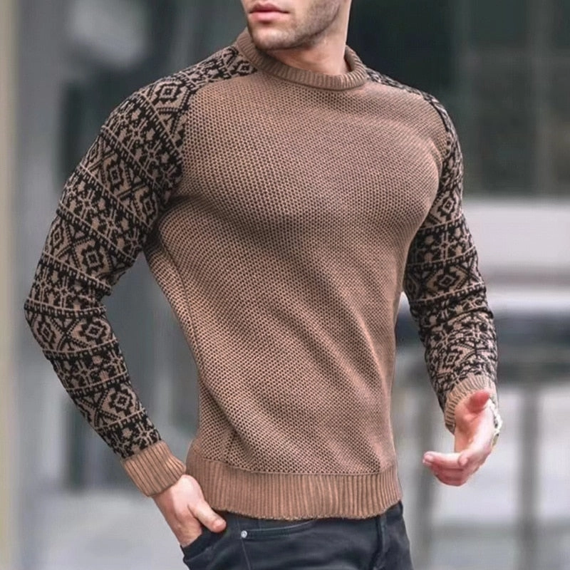 Skin Friendly Stitch FourWay Stretch Design West Louis? Slim Style Pattern Knit Sweater