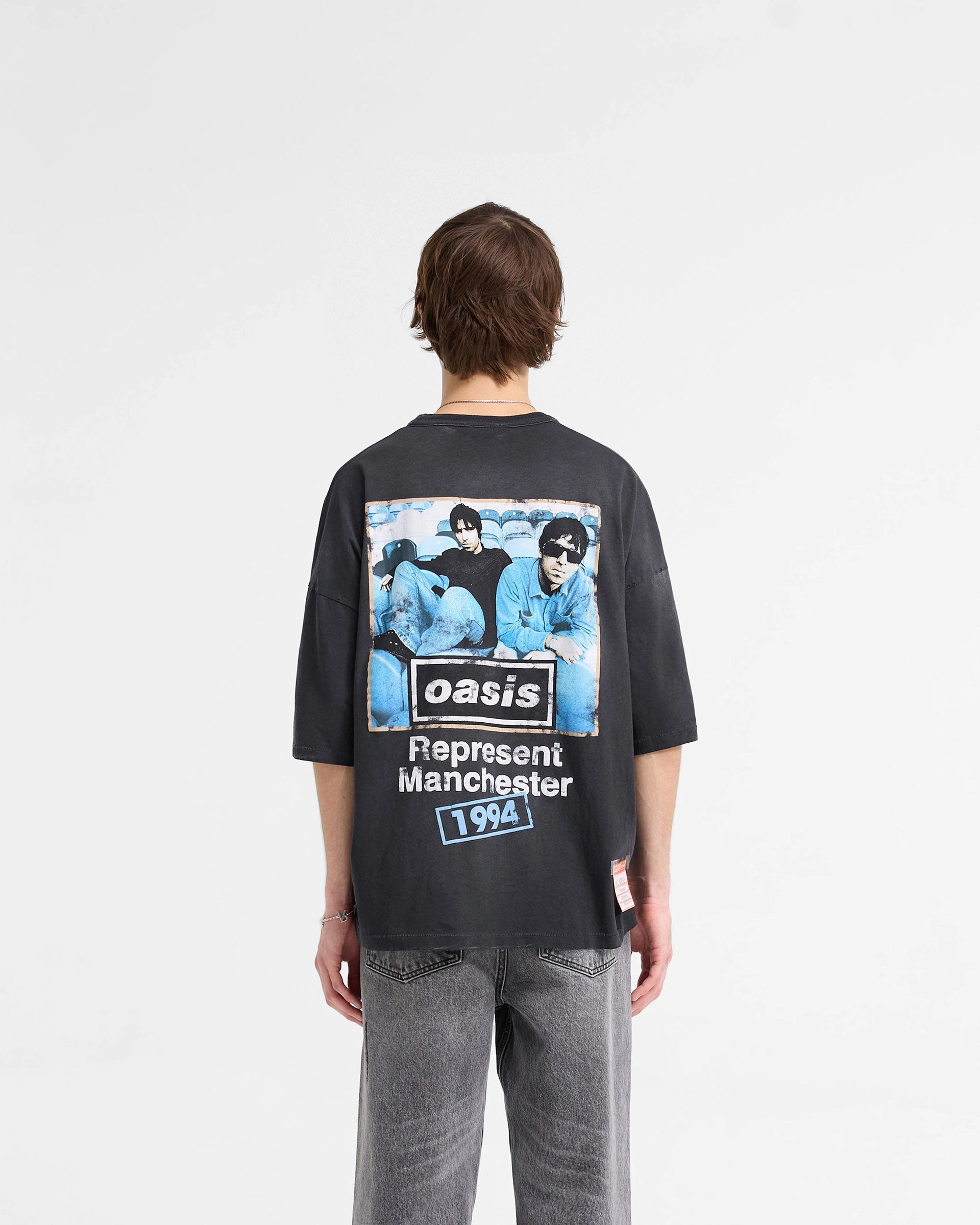 Streetwear attitude Non Shrink Material Represent X Oasis Maine Road T-Shirt - Washed Black
