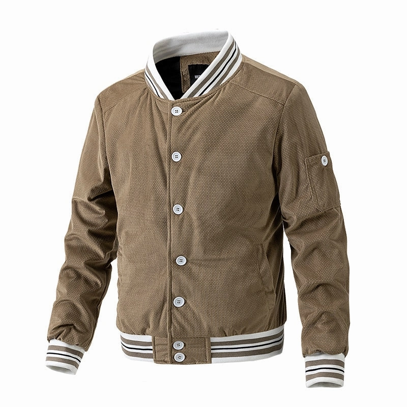 West Louis? Corduroy Baseball Varsity Fashion Jacket BreathableLining