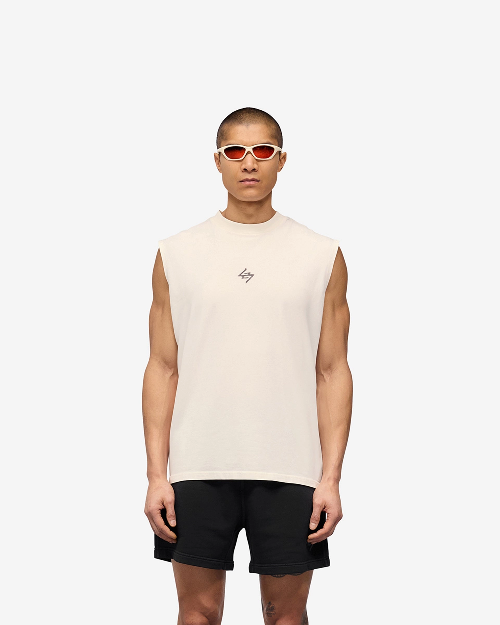 247 Motion Oversized Tank - Flat White Slim Silhouette stain resistant coating