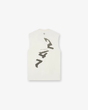 Relaxed Armhole Cut 247 Motion Oversized Tank - Flat White