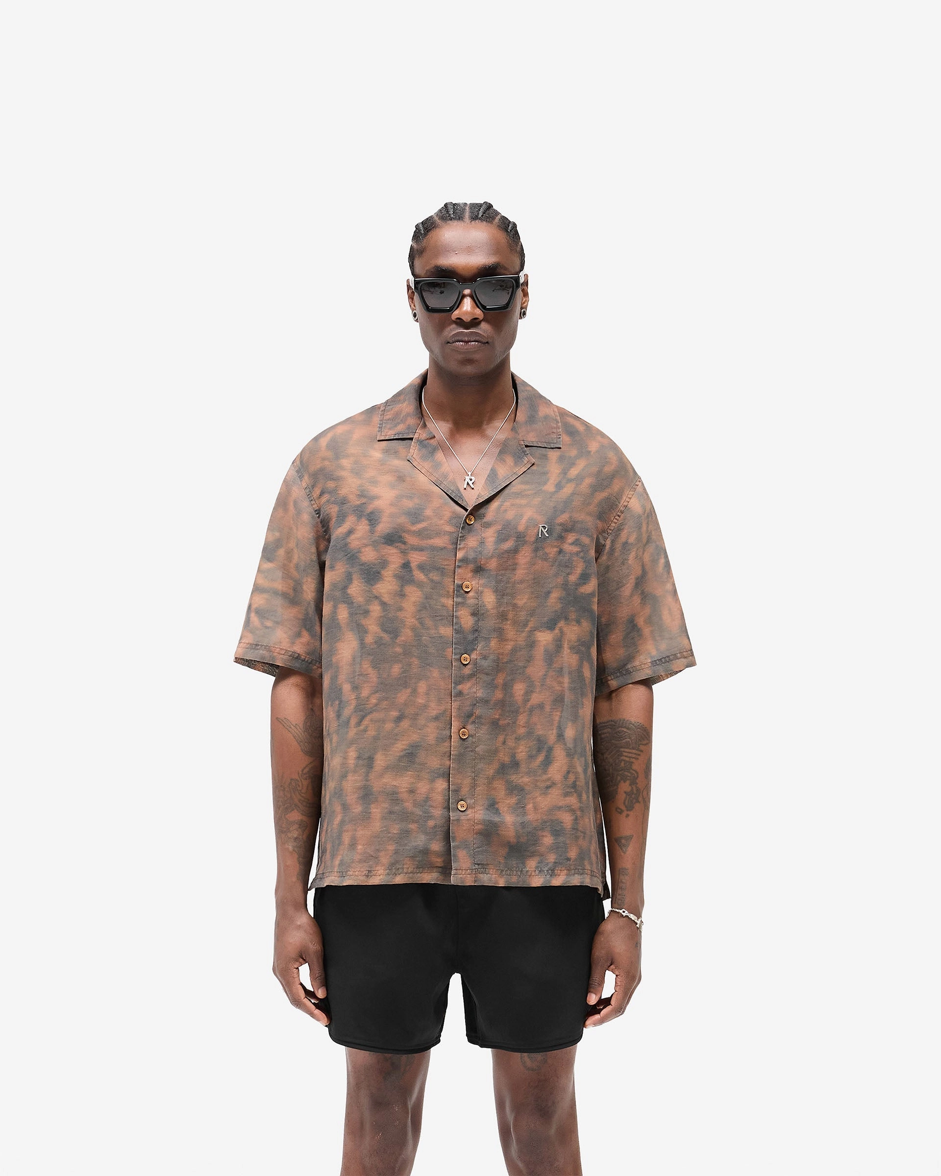 Tortoise Print Shirt - Brown Non Irritating Tags