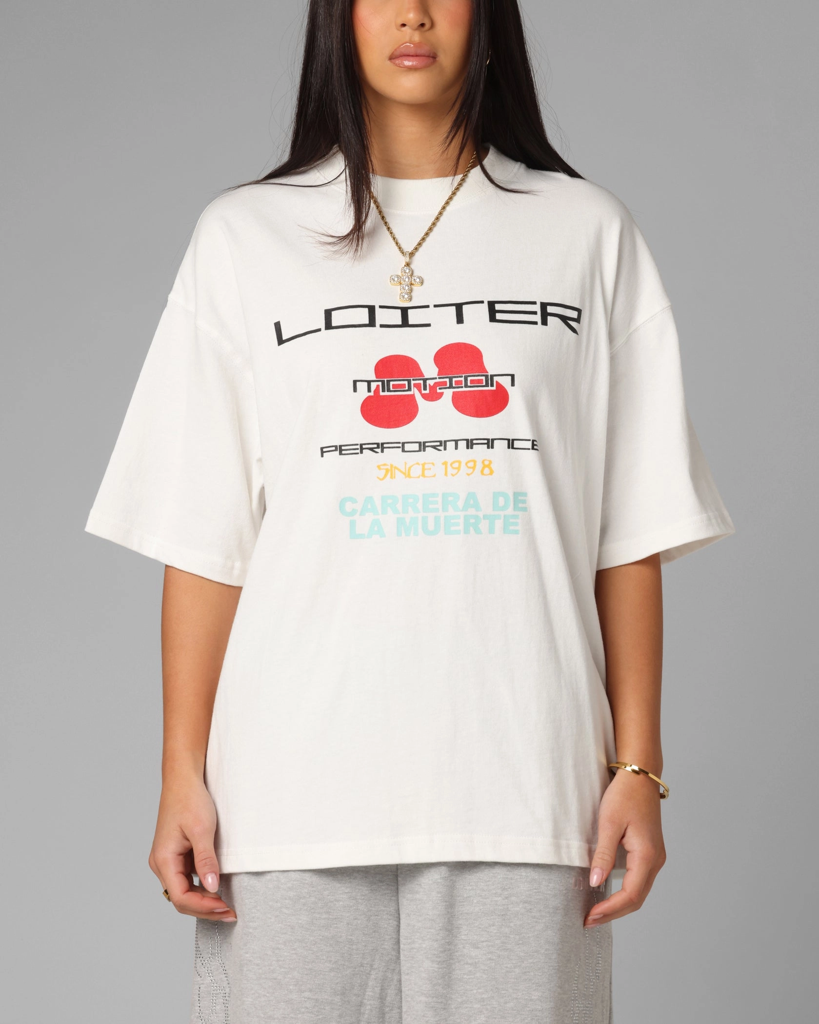 Loiter Performance Premium T-Shirt Off White Double Layered Hem Reinforcement HeatPressedLogos