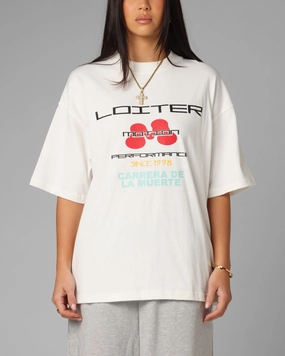 Loiter Performance Premium T-Shirt Off White Double Layered Hem Reinforcement HeatPressedLogos