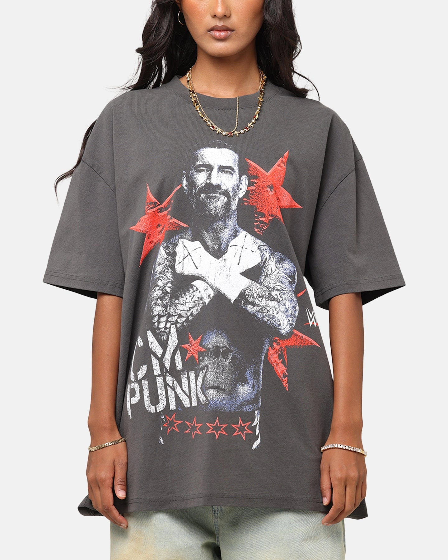 Culture Kings X WWE CM Punk Heavyweight T-Shirt Black Wash OdorControl Technology ResilientStretch