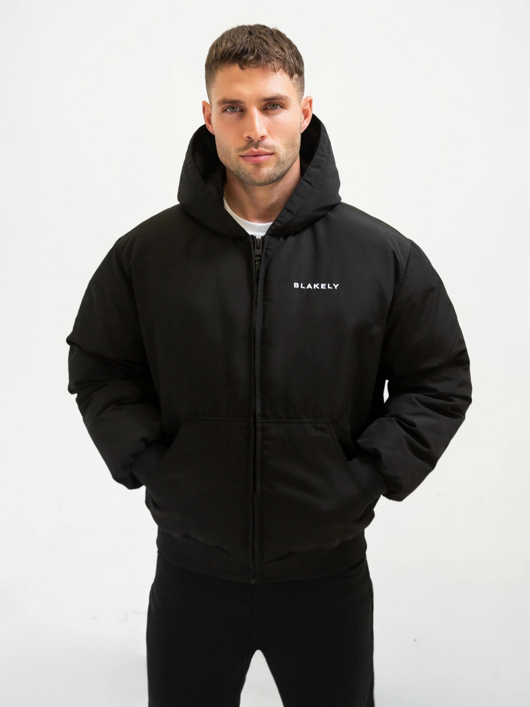 Layton Hooded Jacket - Black Everyday Fit Style Flexible Armholes