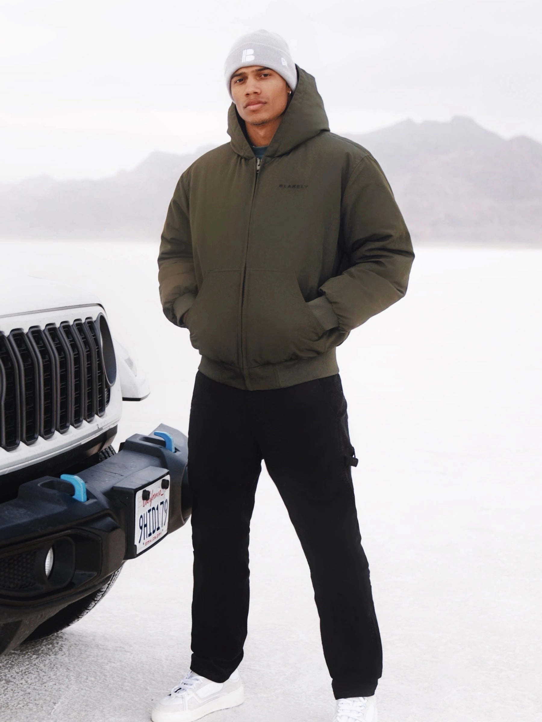 Layton Hooded Jacket - Khaki Green Cold Resist