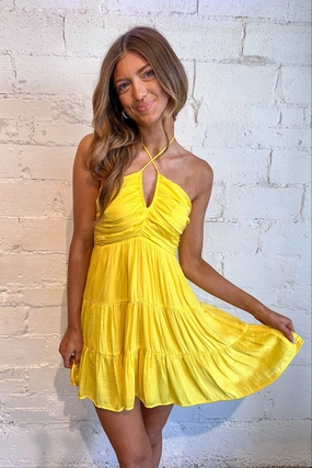 Fresh Palette Lemonade Halter Dress