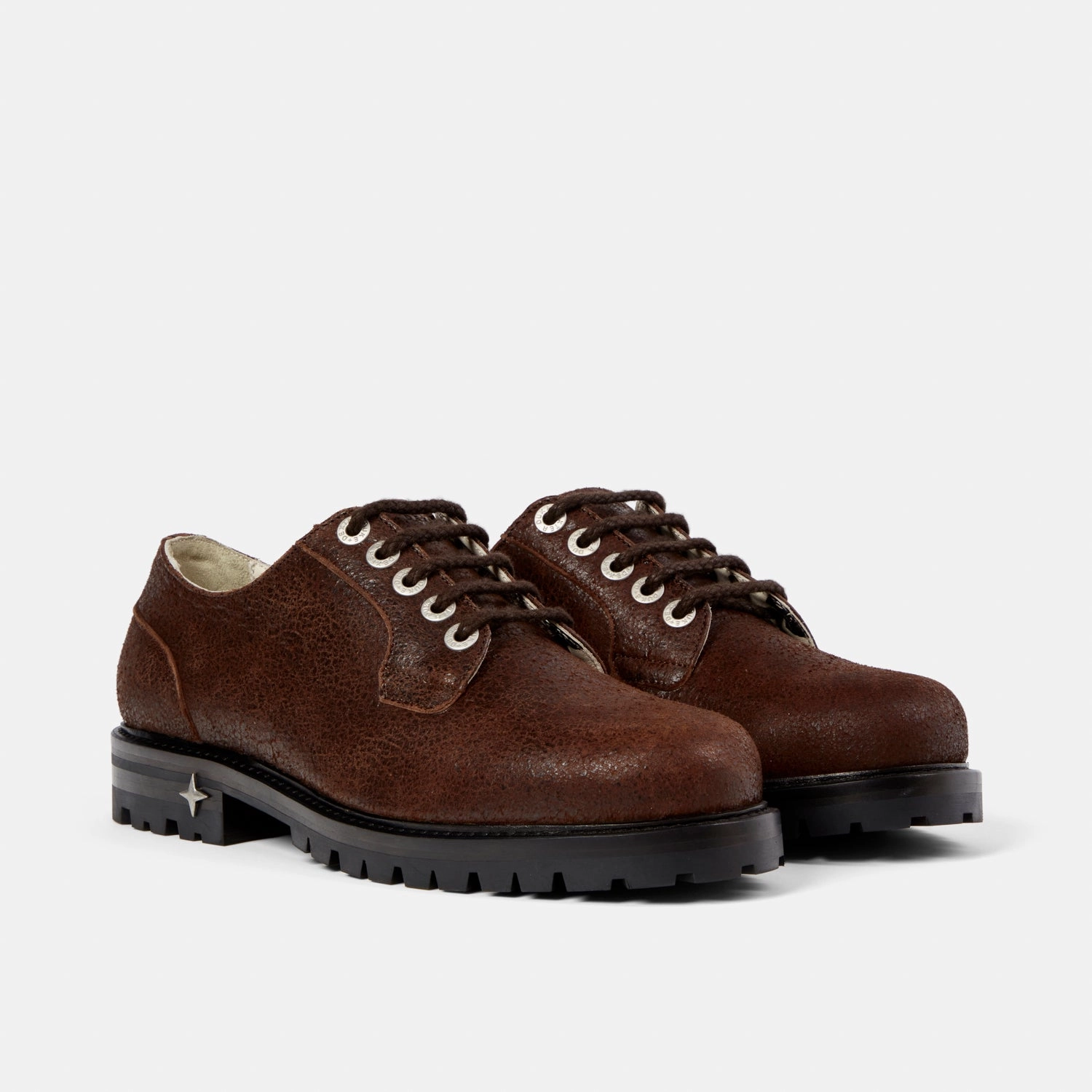 Lennon Brown Cracked Derby - Men's Well Made Shoes All Weather Shoes