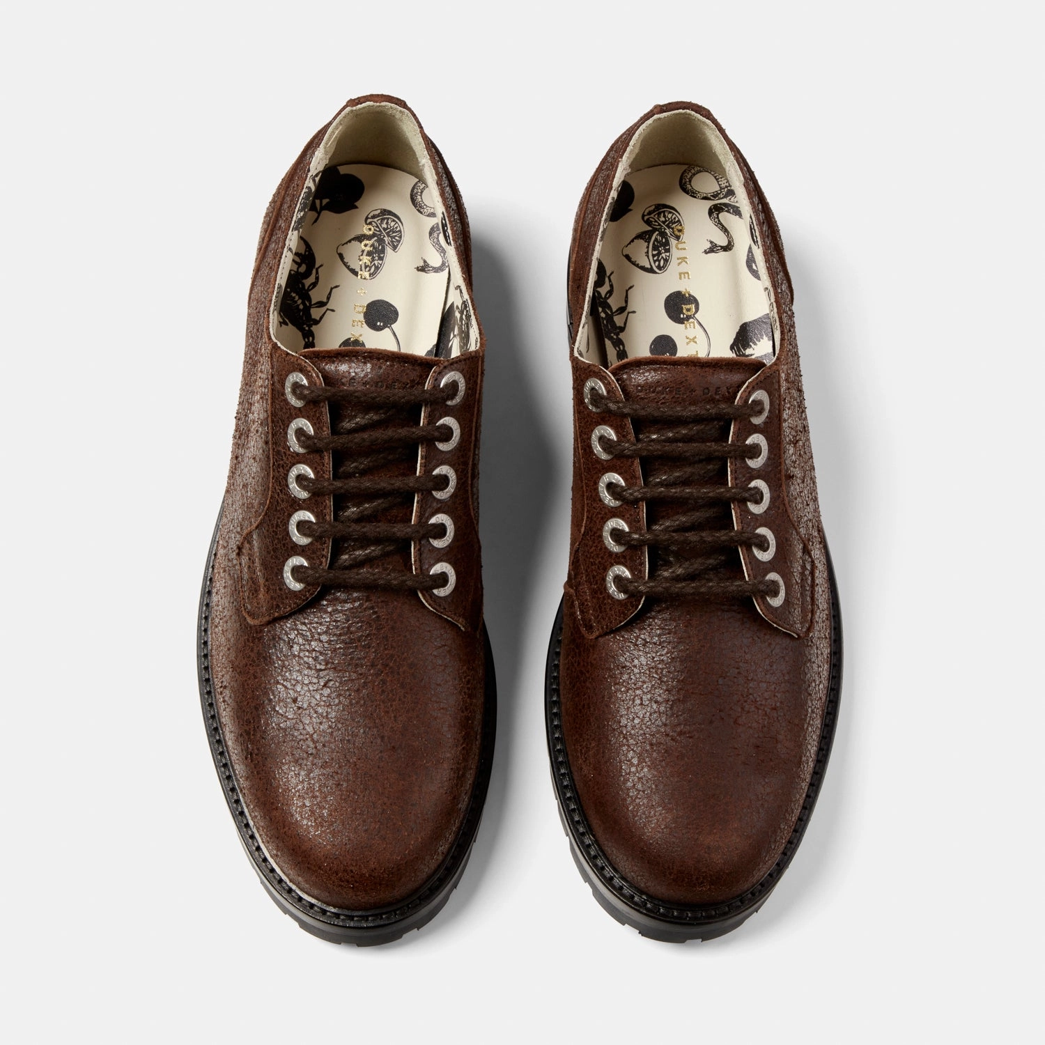 Lennon Brown Cracked Derby - Men's Reinforced toe