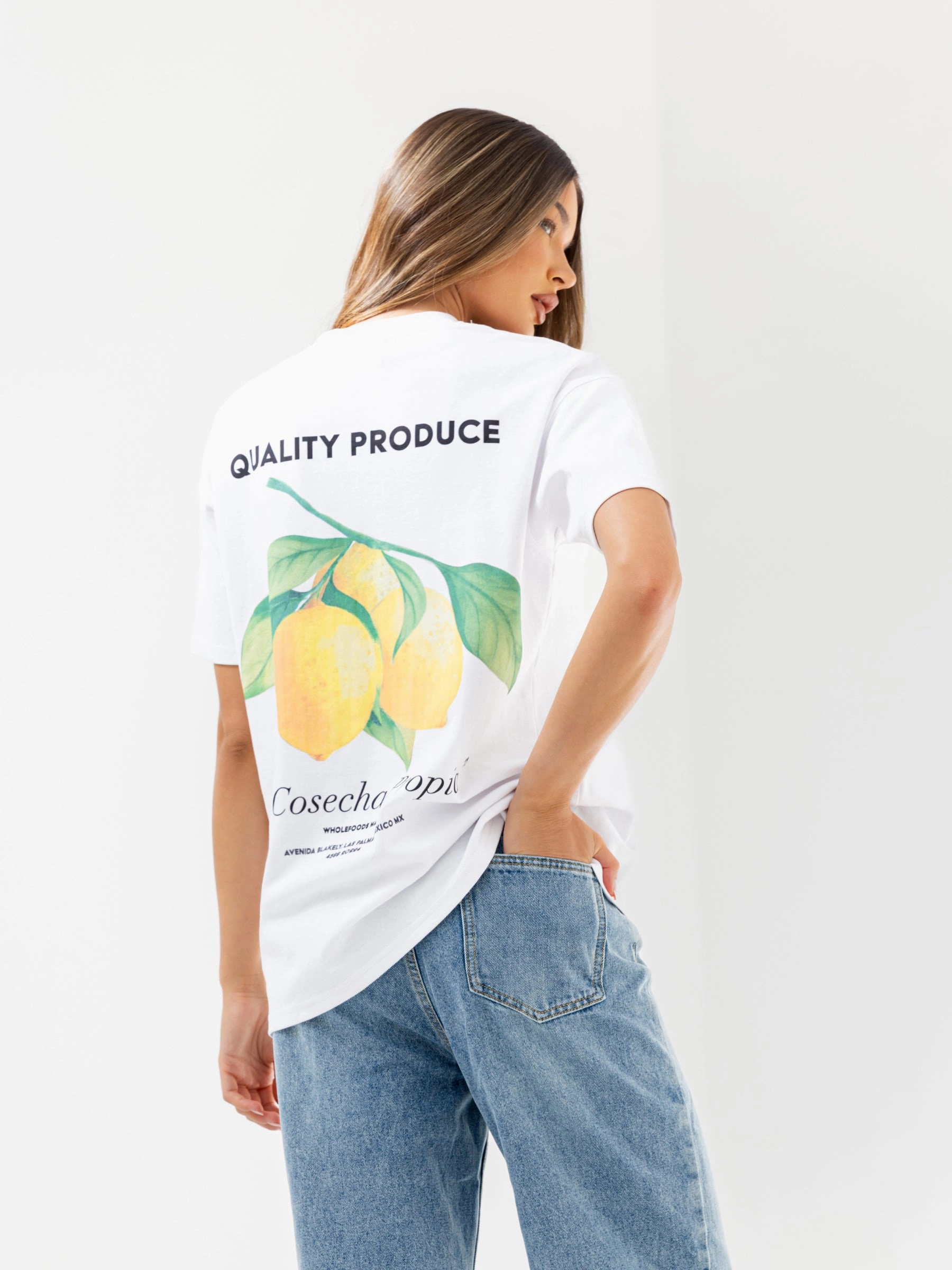 Breathable Fit Wear Lia Lemon Oversized T-Shirt - White