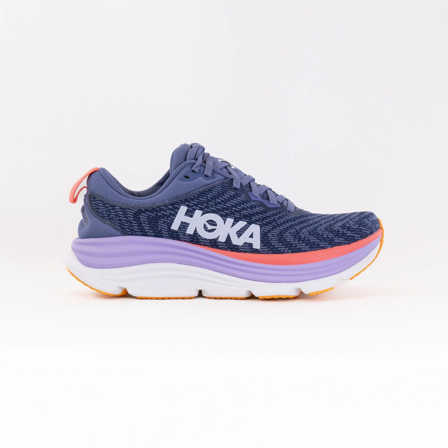 Hoka Gaviota 5 (Women's) - Anchor/Grapefruit flexible shoe aspects Gel Infused Midsole