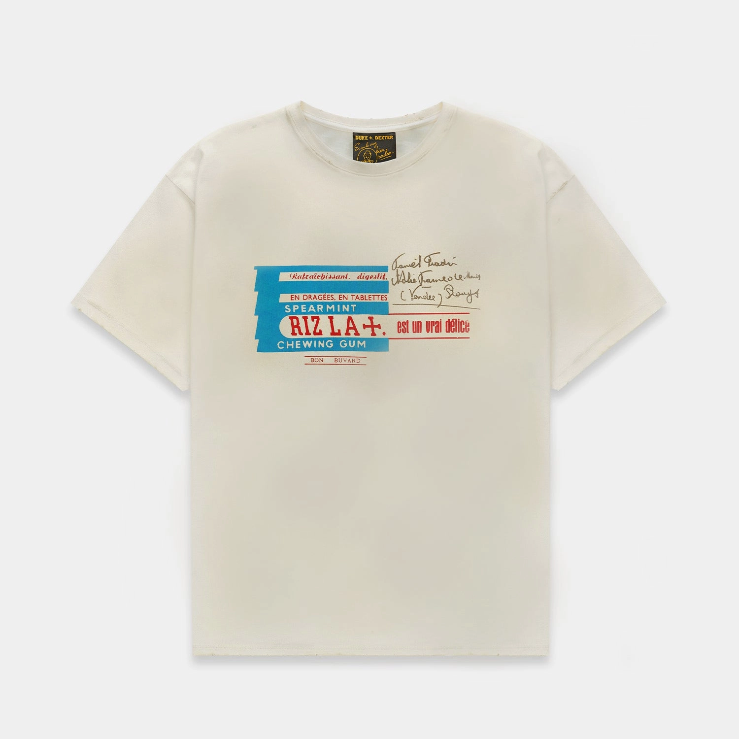 Roomy Waistband Timeless Appeal Rizla Gum Stained White T-Shirt