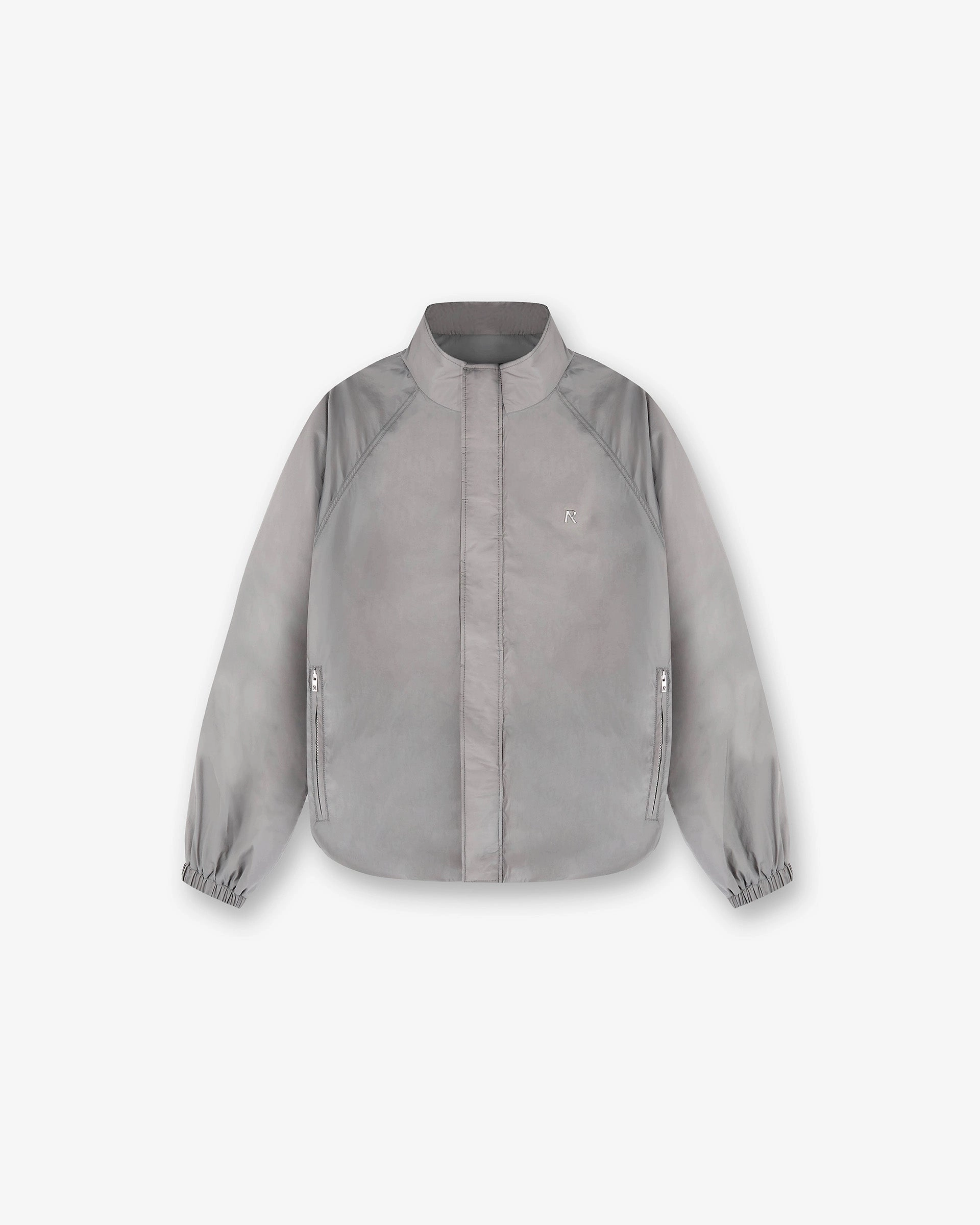 Oversized Silhouette Abrasion Proof Edging Funnel Neck Jacket - Stone