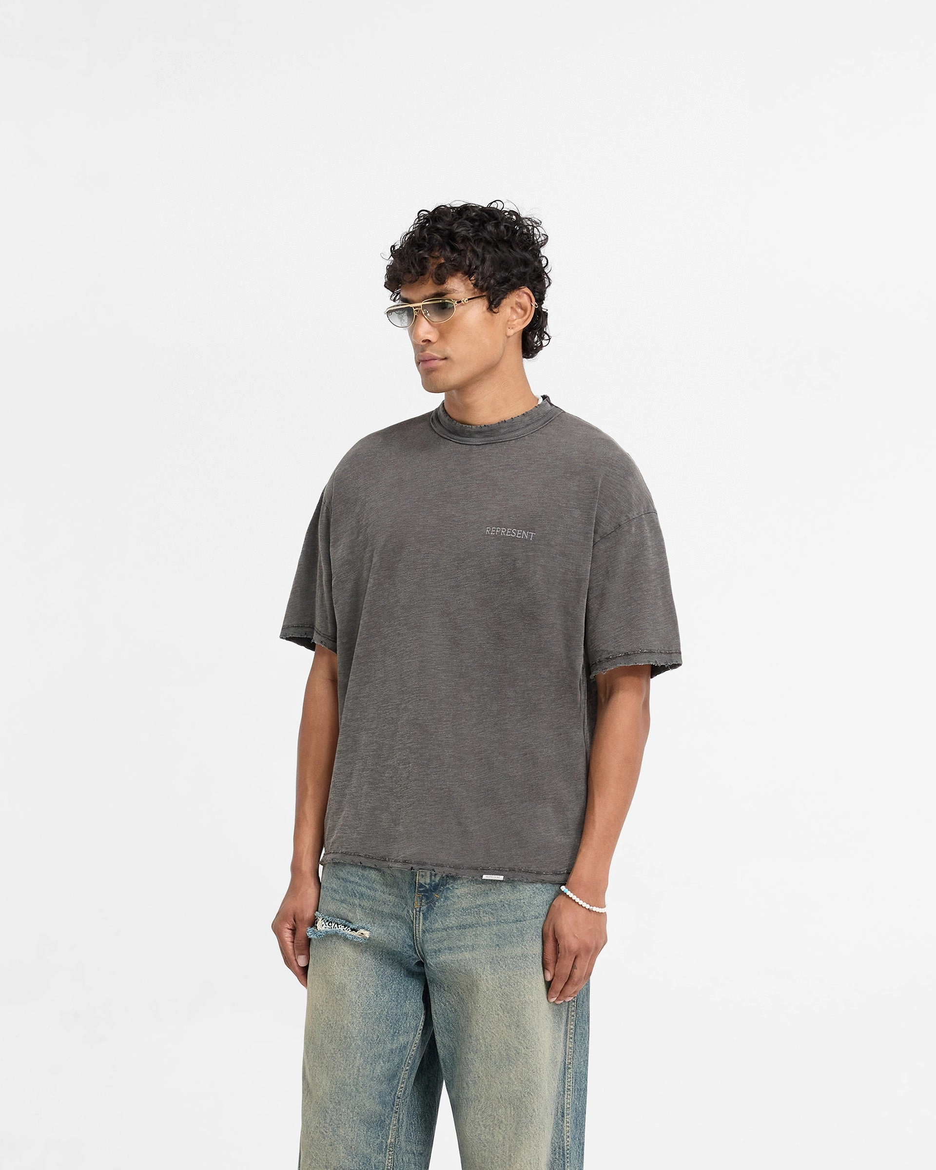 Breathable Waistband Essential Casual Slub T-Shirt - Vintage Grey