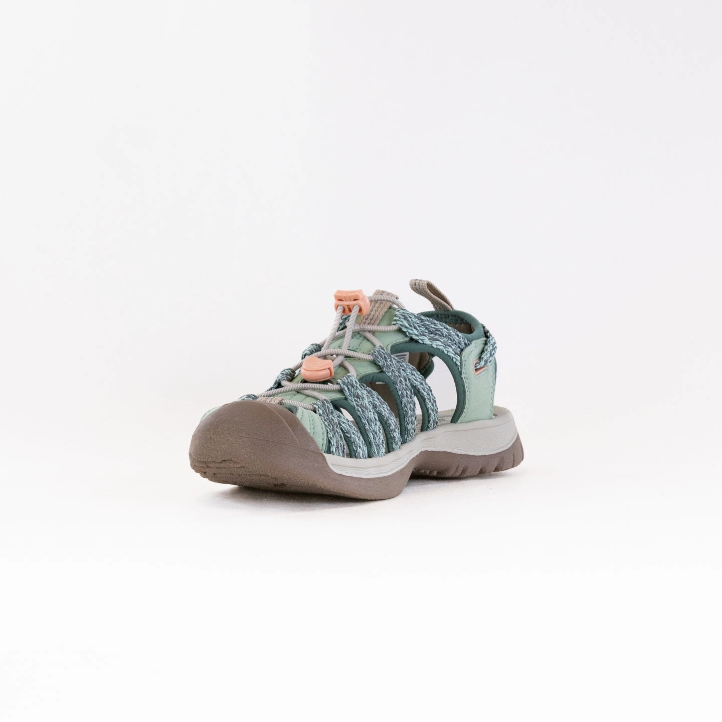 Versatile Strap Configuration Stylish Sandals for Men KEEN Whisper (Women's) - Granite Green/Peach Parfait