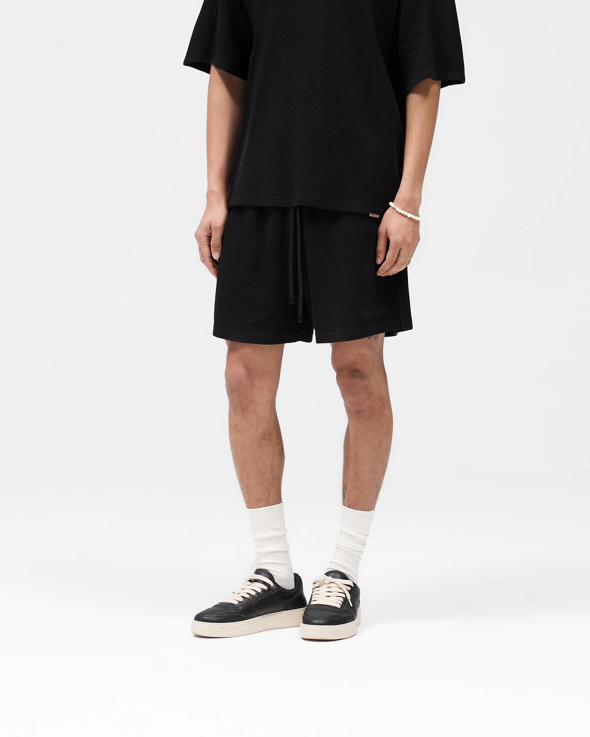 Quick Layering Waffle Shorts - Black