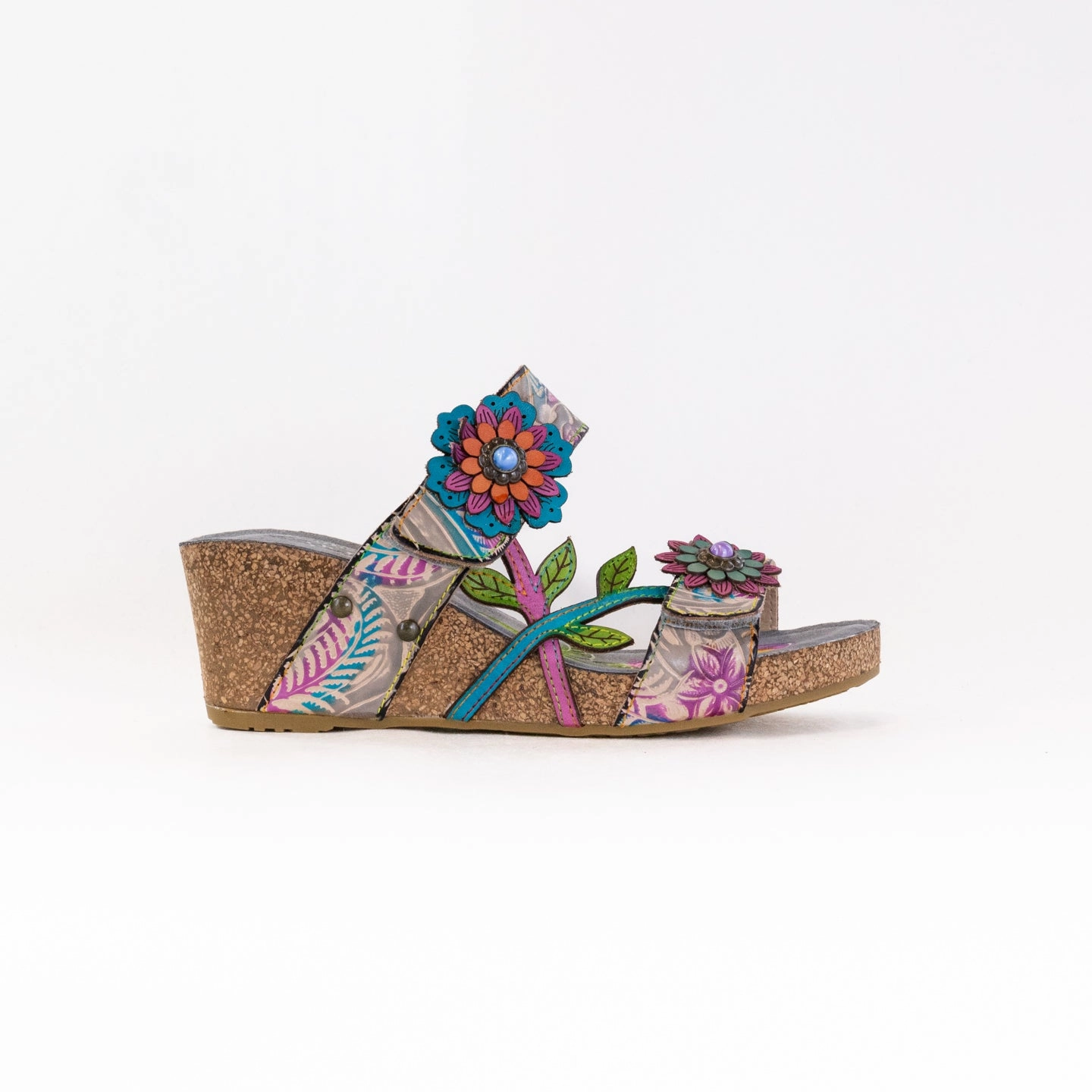 Chic Look Sporty Sandals Spring Step L'Artiste Moai (Women's) - Grey Multi