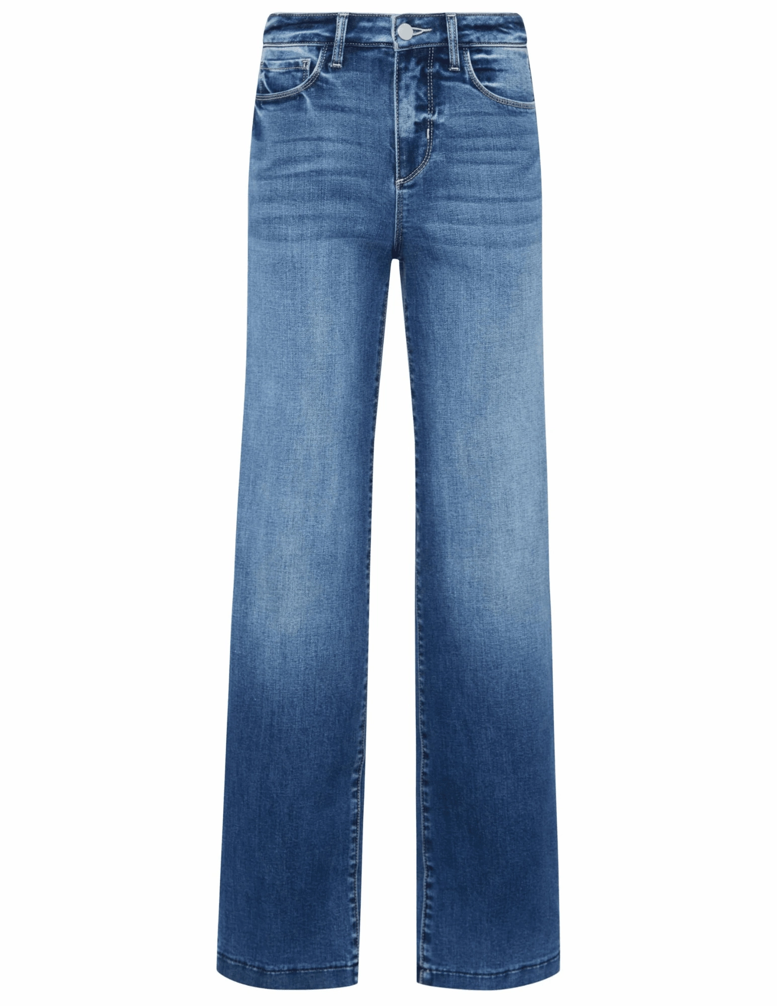 Trend Setter Chill Outfit Student Outfit L'AGENCE Scottie High Rise Wide Leg Jeans in Cambridge